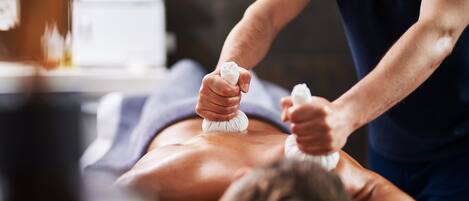 A massage therapy session in progress.