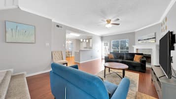 Smart TV, fireplace, printers