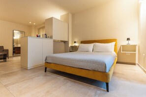 1 bedroom, desk, iron/ironing board, travel cot