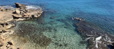 Ligstoelen aan het strand