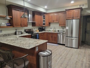 Fridge, microwave, oven, stovetop - New daylight bsmt apartment, 2 BR/2Bath, only 11 miles to Glacier National Park. (Hungry Horse)