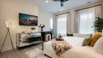 4 chambres, bureau, fer et planche Ă repasser, lit parapluie