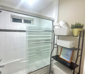 Towels, soap, toilet paper