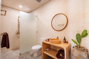 淋浴設備、風筒、拖鞋、提供毛巾