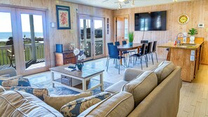 Smart TV - Charming Beachfront Cottage with Stunning Ocean Views (Galveston)