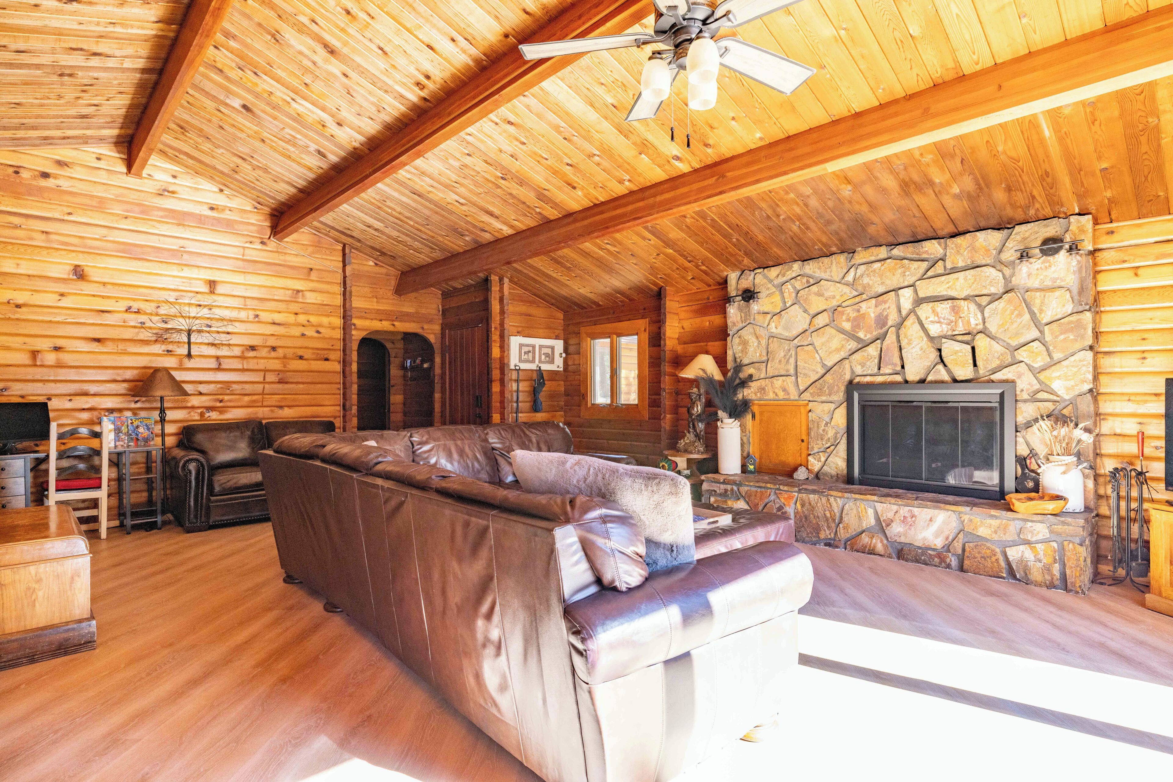 Smart TV, fireplace, DVD player, books