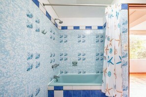 Shower, towels, toilet paper