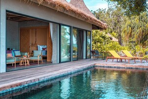 Two Bedroom Garden Pool Villa | Minibar (some free items), in-room safe, desk, laptop workspace