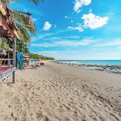 On the beach, white sand