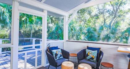 Backyard Tropical Oasis w/ Private Pool, Lush Landscaping, Screened Deck, Side Deck & Putting Green