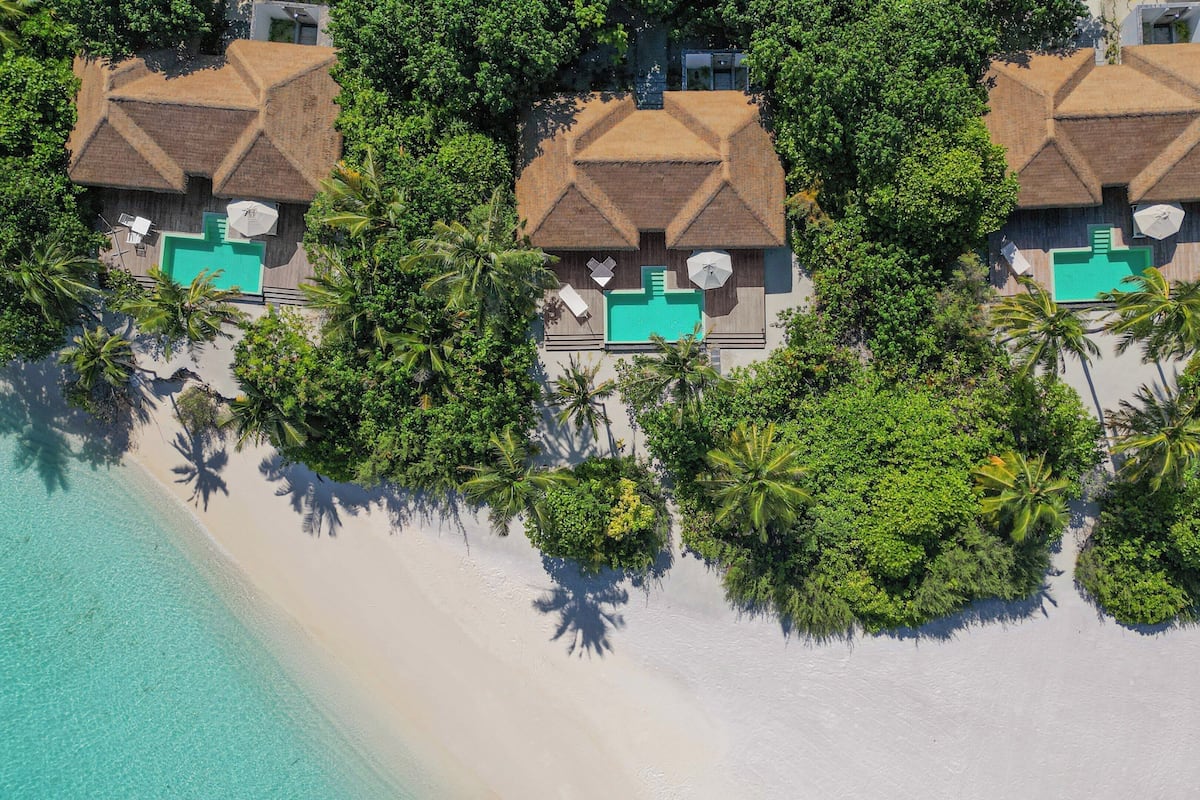 Villa, 1 King Bed, Private Pool, Beachfront | Free minibar items, in-room safe, desk, laptop workspace