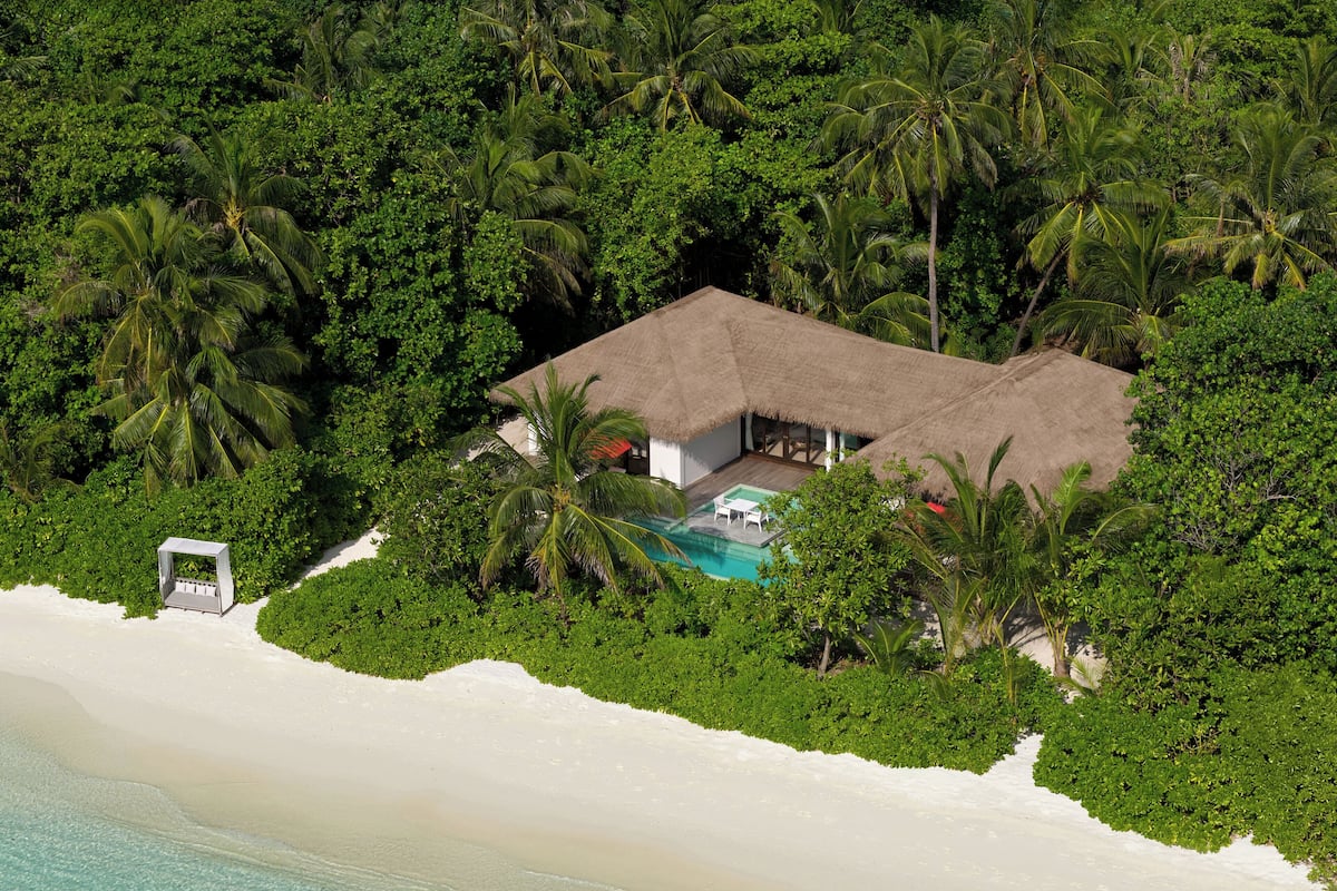 Villa, 2 Bedrooms, Beachfront | Free minibar items, in-room safe, desk, laptop workspace
