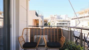 1BR Higher Floor Apartment (45 sqm) with Partial Acropolis View | Balcony view