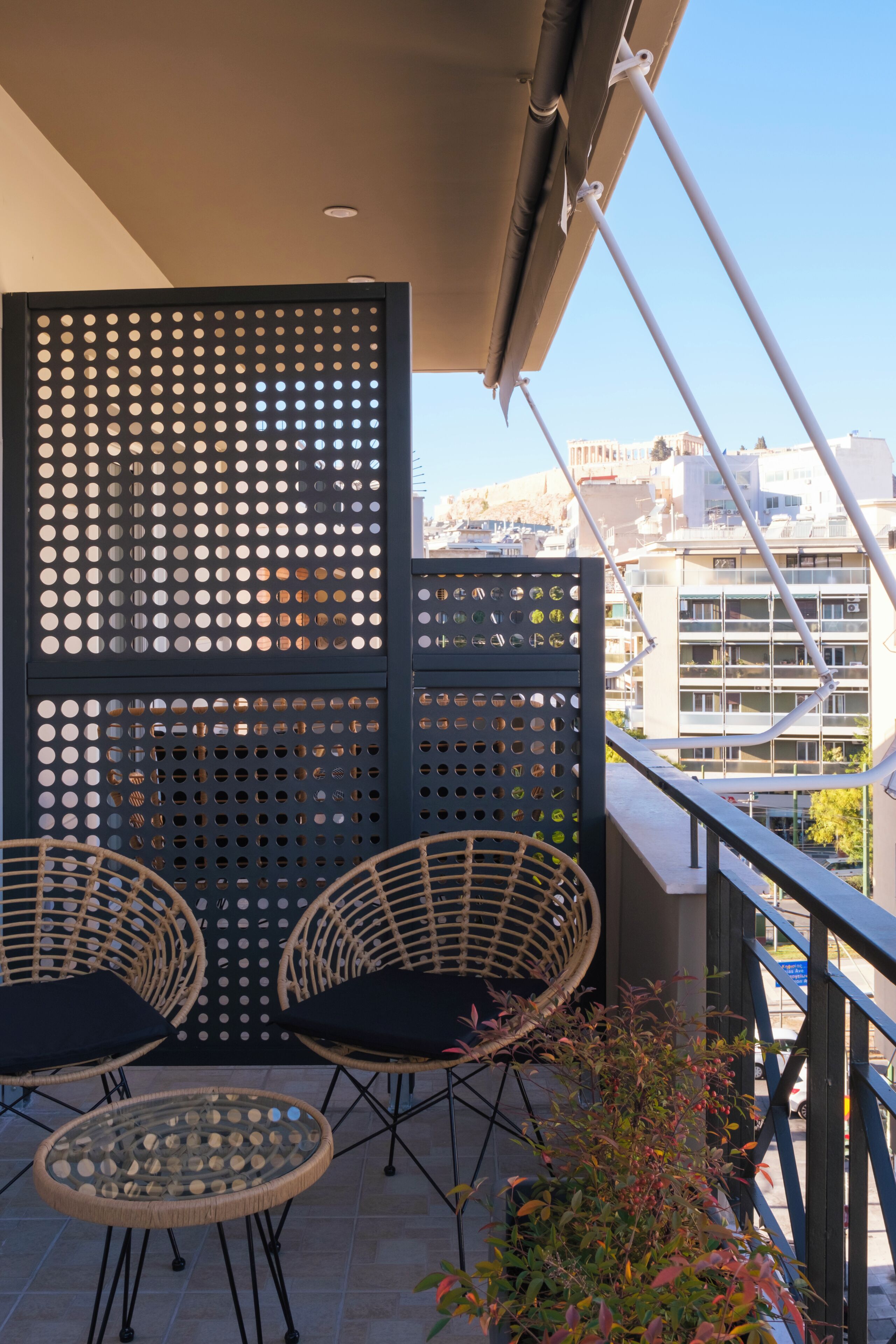 Large 1BR Apartment (65 sqm) with Partial Acropolis View | Balcony view