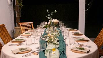 Outdoor banquet area