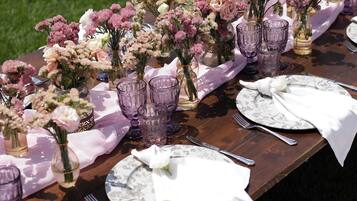 Outdoor banquet area