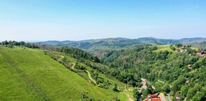 Aerial view - Panoramablick 26 - Scandinavian vacation home for 4 to 6 people with sauna (St. Andreasberg)