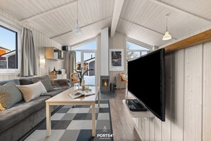 TV, peis, DVD-spiller og stereoanlegg