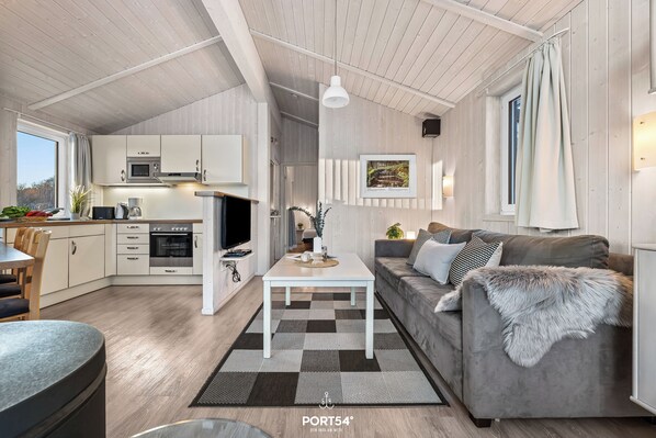 Una televisión, una chimenea, un reproductor de DVD