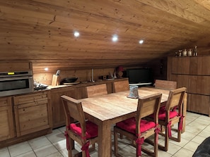 Dining - Family apartment in Courchevel 1650 - Direct access to the slopes  (Courchevel)