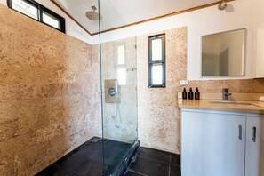 Condo, Ocean View | Bathroom | Shower, rainfall showerhead, free toiletries, towels - Sea View Paradise Retreat by Sea N' Rent (Cóbano)