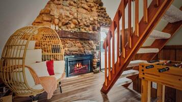 Fireplace, DVD player, offices