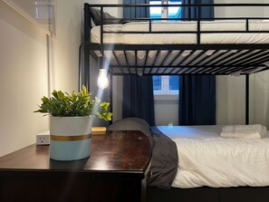 2 bedrooms, iron/ironing board, WiFi, bed sheets