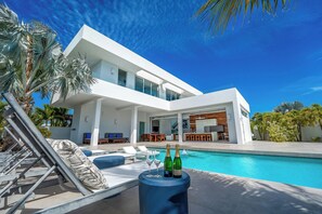 Outdoor pool - Beachside Villa, Amazing Views, Hotel Amenities v5 (Providenciales)