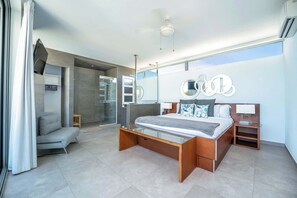 Villa - flere senge - adgang til pool - havudsigt (Oceanside Villa 2 ) | 3 soveværelser, individuelt design, individuel indretning, sengetøj