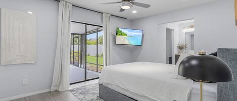 3 bedrooms, iron/ironing board, travel cot, WiFi