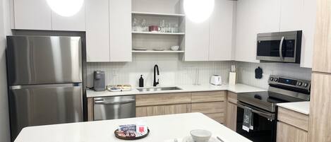 Microwave, stovetop, dishwasher