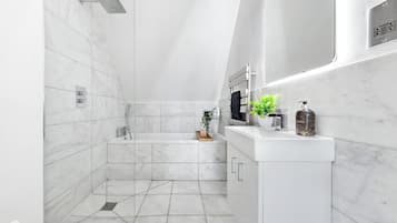 Asciugacapelli, asciugamani, sapone, shampoo
