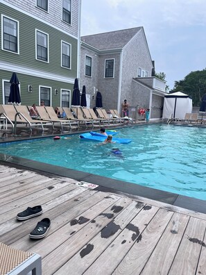 Outdoor pool, a heated pool - Newly Renovated 4-bedroom in town Home with access to pool &fitness club.  (Nantucket)