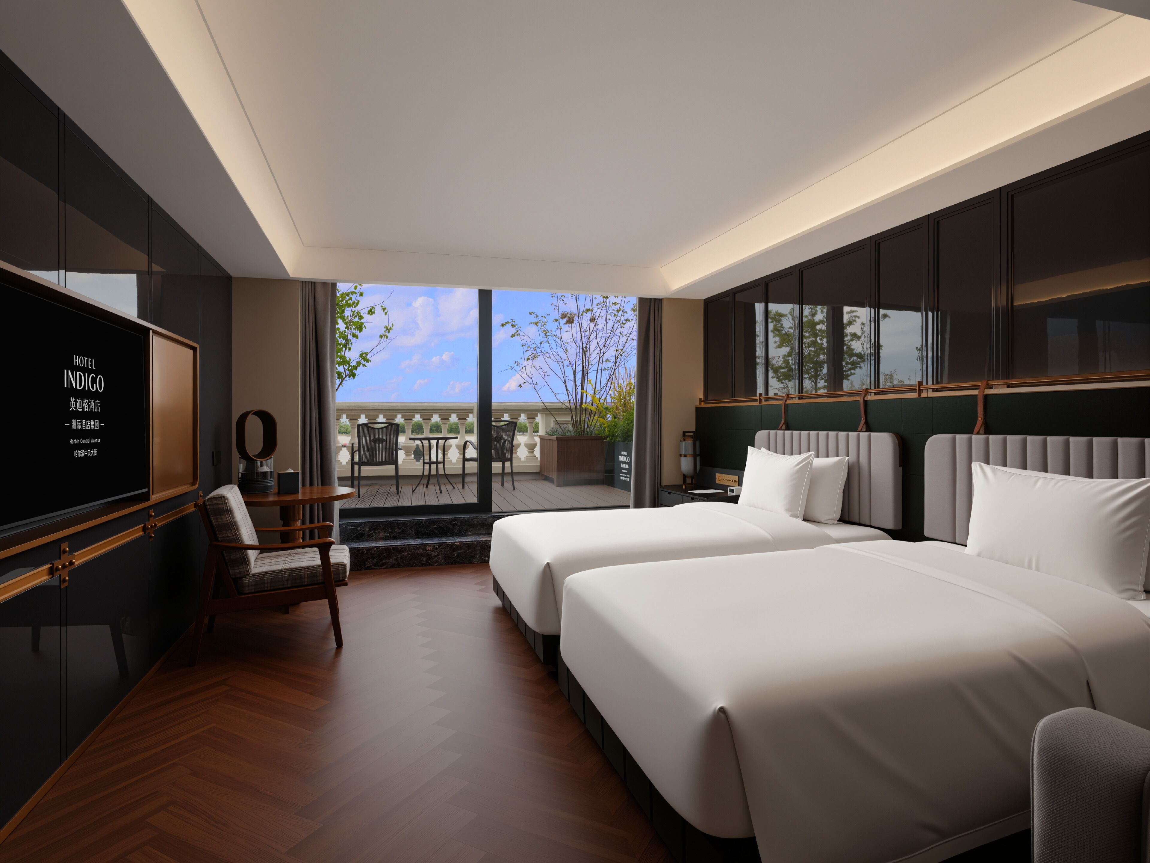 Premium kamer, 2 tweepersoonsbedden, balkon, uitzicht op rivier | Luxe beddengoed, donzen dekbedden, een gratis minibar