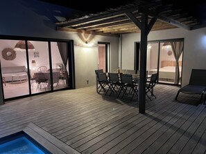 Outdoor dining - Villas Copains- Private heated pool-Porto Vecchio near Pinarello beach (Zonza)