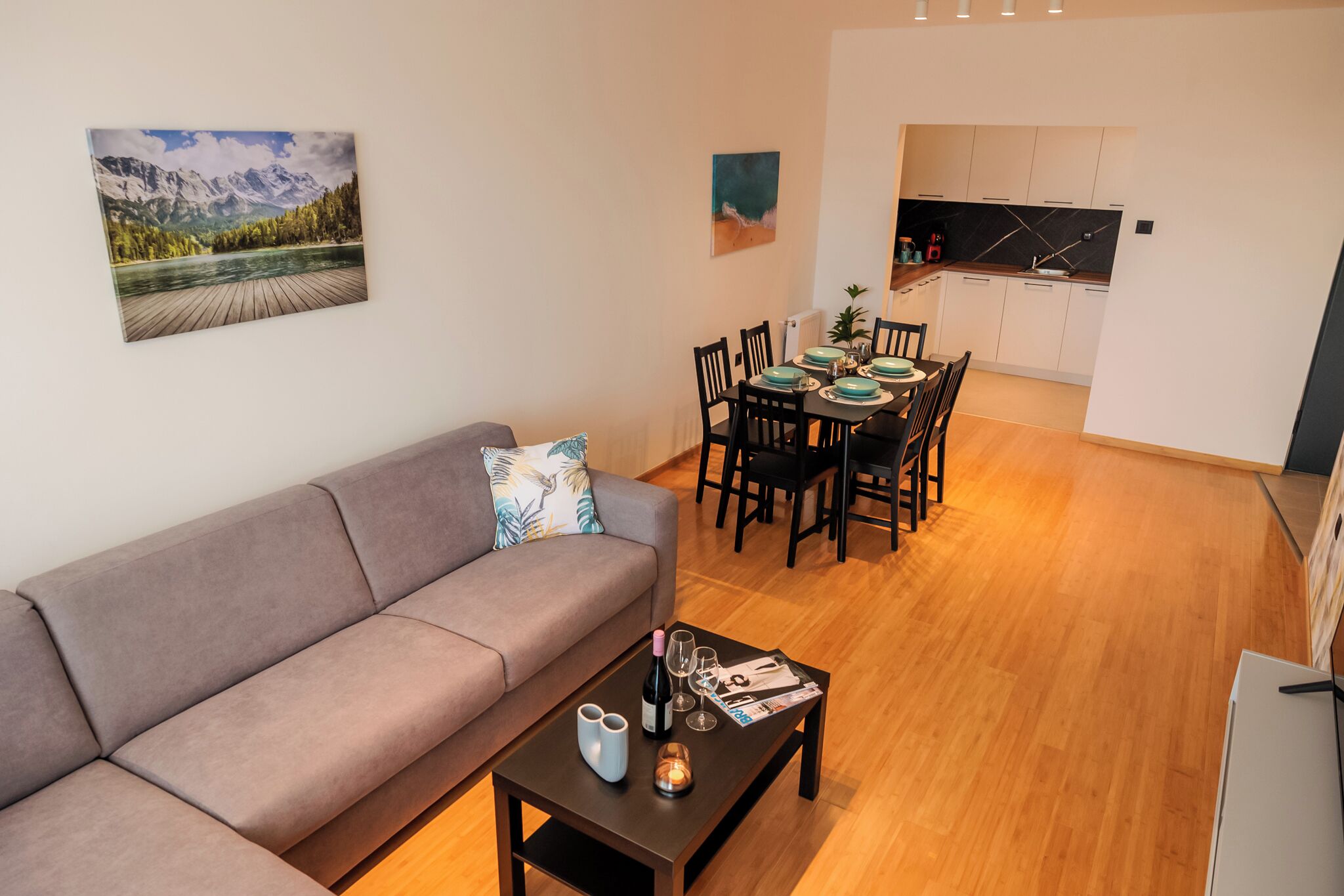 Deluxe Apartment, 2 Bedrooms | Living area | 42-inch Smart TV with cable channels