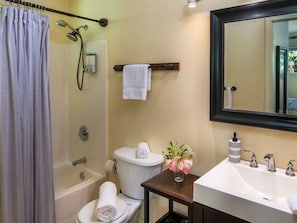 Hair dryer, towels