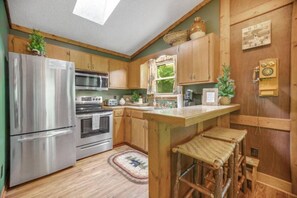 Fridge, microwave, oven, stovetop - Rushing Creek Retreat, Serene Cabin with Great Views! (Sylva)