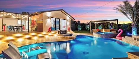 屋外プール、温水プール