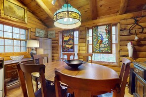 Dining - Rustic cabin in serene location with fireplace and pool access (Wardsboro)