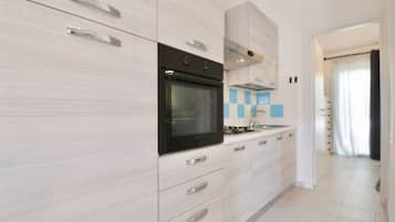 Fridge, oven, stovetop, cookware/dishes/utensils