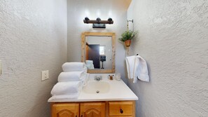 Hair dryer, towels