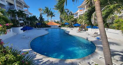 Tropical Oasis w/ pool, gym, king bed, wifi, AC & walk to restaurants & beach