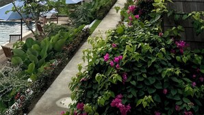 A resort with a pool area, a wooden structure, and lush greenery. - Maya Ocean Resort (Kuta)