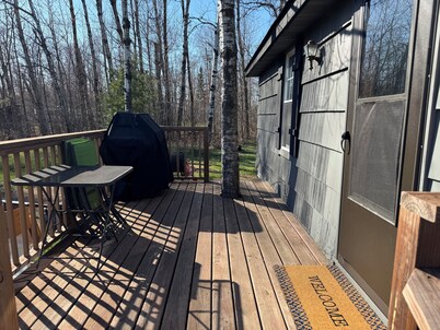 Charming cabin in delightful Duquette with AC near miles of ATV trails.