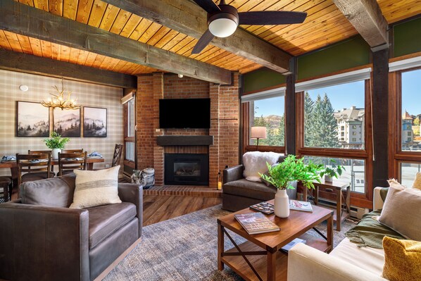 Smart TV, fireplace, video games