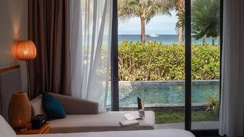 Villa, 3 Bedrooms, Private Pool, Beachfront | In-room safe, desk, blackout curtains, soundproofing