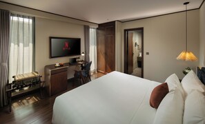 Premium tweepersoonskamer, balkon, uitzicht op de binnenplaats | Lakens van Egyptisch katoen, luxe beddengoed