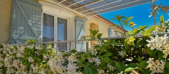 South-facing villa with a private pool
