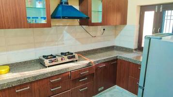Fridge, oven, stovetop, high chair